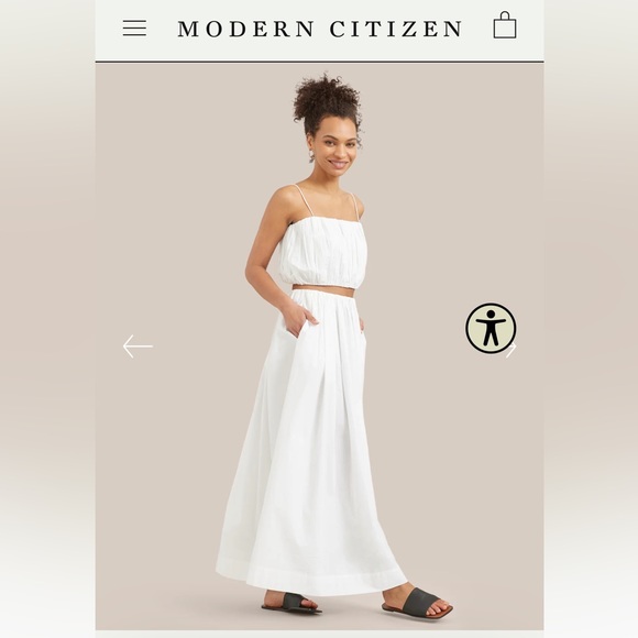 Modern Citizen Skirts Modern Citizen White Pleated Maxi Skirt